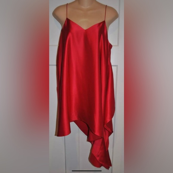 CINQ A SEPT Romeo Top in Camilla Red Silk Ruffle Strappy Top size M NWT $345 - Picture 2 of 7